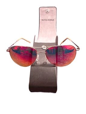 Oliver Peoples Benedict Mirrored Pink/Red Lens in Aviator Style